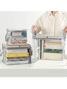 1 Hộp Đựng Sách Trong Suốt Có Thể Gập Lại, Túi Sách Di Động Bằng PVC Cho Học Sinh Và Sử Dụng Tại Nhà - Nhiều màu - Xem 11