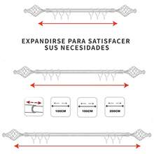 Barra Cortinero Baño Expandible 100cm A 200cm Acero Inoxidab - Plateado - Ver 3