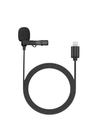 Black High Definition Collar Clip-On Microphone Compatible With Apple Phone Compact Convenient Portable