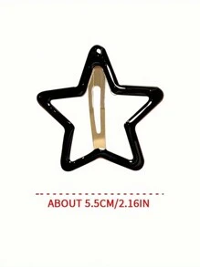 5pcs/Set Girl's Hair Accessories, Hair Clips, 5.5cm Metal Star Hairpins, Elegant Five-Pointed Star Headband