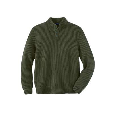 KingSize Men's Big  Tall Henley Shaker Sweater
