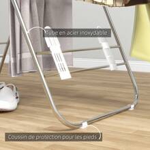 HOMCOM HOMCOM Séchoir à linge sur pieds pliable étendoir 2 niveaux ajustables dim. 148L x 60,5l x 98H cm