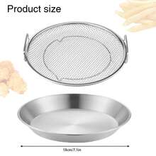 Stainless Steel Frying Net, Oil Residue Filter, Ear Drain Artifact Filter Plate, Fried Chicken Wings French Fries Rack,Kitchen,Summer Beach Party,Food,Camping,Organizer,Room Decor,Kitchen Items. - Silver - View 2