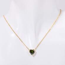 CIREY Dây chuyền mặt dây chuyền hình trái tim thiết kế độc đáo bằng vàng 18K, đính đá quý theo tháng sinh, quà tặng Giáng sinh, sinh nhật, Ngày Valentine cho phái nữ. - Nhiều màu - Xem 8