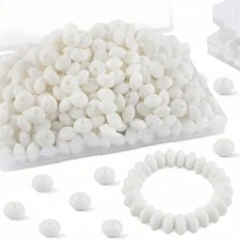 30/100Pcs Silicone Lentil Beads, 12mm Silicone Beads For Keychain Making Bulk Silicone Abacus Beads For Necklace Bracelet Making And Space Silicone Beads For Pens - Bead - View 3