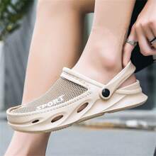 Neue Mesh-Sandalen mit Hohlmuster, 3 Farboptionen Schwarz/Grau/Khaki, rutschfest und beidseitig tragbar