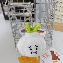 Muñecos de peluche adorables con diseño de verduras de pimiento, cebolla y ajo, figuras de muñecos colgables - Multicolor - Ver 6