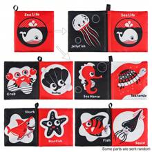 1pc High Contrast Baby Cloth Book, Animals Insects Cognition Soft Books Infant Crib Toys Early Educational Toy
