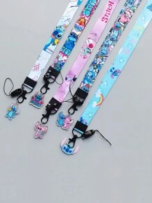 1入組動漫漫畫史迪奇手機掛繩頸帶繩鑰匙扣鑰匙環配件 - 彩色 - 查看 2