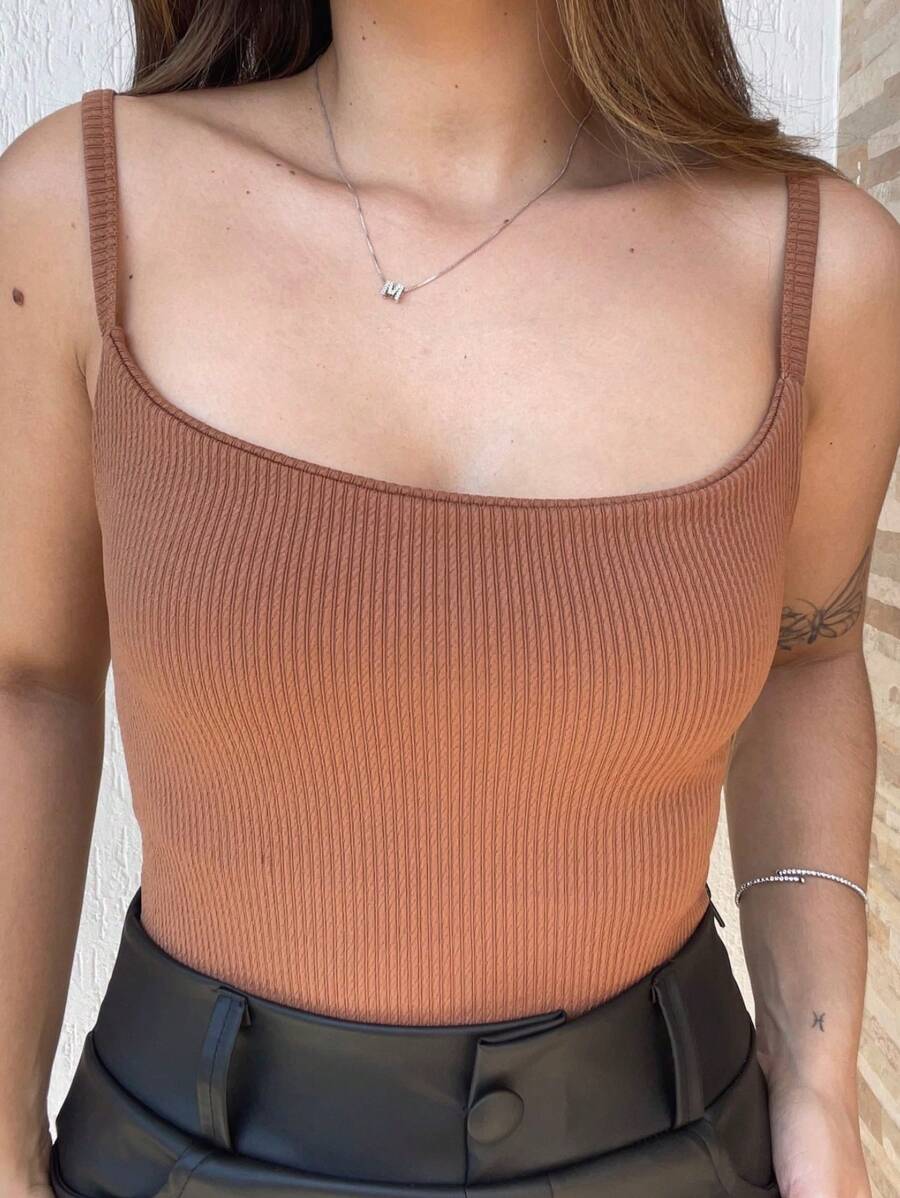 Women Bodysuits - 摩卡棕 - 查看 1