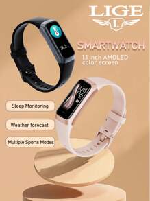 LIGE LIGE Smart Watch 1.1 Inch Full Touch Art Men's Watch Women's Watch And Call Function/Waterproof/Fitness/Tracking Watch/Pedometer/Distance/Calories/Long Life/Sleep Record/Multiple Exercises