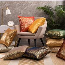 1入量產絲絨雪花箔印枕套，現代輕奢風箔印沙發靠墊套（不含內芯） - 米色 - 查看 5