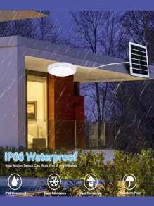 带遥控器的太阳能吸顶灯室内室外升级版 100W 太阳能壁灯棚灯，太阳能门廊吸顶灯吊灯日间工作灯棚灯适用于车库凉亭谷仓、庭院、车棚（10W/25W/60W/100W） - 白色 - 查看 3