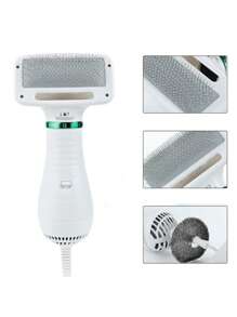 Secador de Pelo, Peine para Mascotas 2 en1, Secadora para Perros y Gatos con Peine, portátil - Blanco - Ver 7