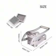 1 Máy cắt khoai tây chiên kiểu Pháp Dụng cụ cắt khoai tây, Dụng cụ cắt rau củ quả để sử dụng tại nhà, Thích hợp cho dưa chuột, cà rốt, khoai tây và các loại rau khác, Dụng cụ cắt rau củ quả, Đồ dùng nhà bếp, Máy cắt, Thực phẩm, Salad, Trang trí, Bảo quản, Tiệc, Sinh nhật. - Bạc - Xem 2