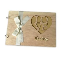 1pc Wooden Wedding Guest Book Memorandum, Photo Album, Creative Notebook For Mr. & Mrs. Guest Signing Book, Suitable For Wedding Decorations - Shape - View 10