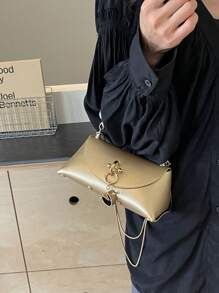簡單優雅的串珠鏈，時尚新穎的手提包，適用於上學、通勤、休閒外出和旅行 - 金色 - 查看 11