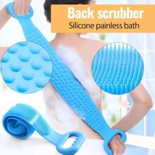 矽膠淋浴擦背器，適用於男女，深度清潔和去角質 - 彩色 - 查看 5