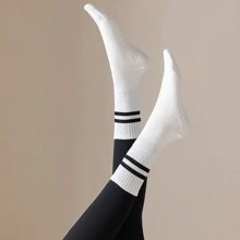 女士运动户外普拉提袜带防滑防滑瑜伽袜 4 双装 - 彩色 - 查看 4