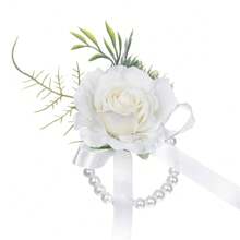 1pc Simple And Beautiful Mori Style Bridesmaid Wrist Corsage For Wedding - Flowers - View 4
