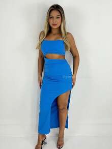 Women Dresses - 淺藍色 - 查看 1