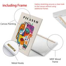 キャンバスポスター3枚セット ピカソ展示会の現代アートプリント 飾りなし ユニセックス ギフト ベージュ アブストラクト ヴィンテージ ミニマリスト ギフト対象 寝室・リビングルーム・廊下向けの理想的なギフト、ウォールアート、ウォールデコレーション、ウィンターデコレーション - マルチカラー - チェックする 7