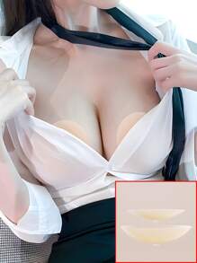 Miếng đệm nâng ngực bằng keo silicone vô hình, siêu mỏng chống thấm nước, chống tràn cạnh và các tình huống xấu hổ, có nhiều kích cỡ, miếng phủ núm vú mờ không có dấu vết cho váy trơn và váy cưới của phụ nữ - Màu be - Xem 10