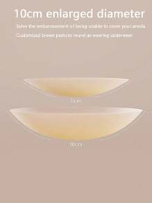 Miếng đệm nâng ngực bằng keo silicone vô hình, siêu mỏng chống thấm nước, chống tràn cạnh và các tình huống xấu hổ, có nhiều kích cỡ, miếng phủ núm vú mờ không có dấu vết cho váy trơn và váy cưới của phụ nữ - Màu be - Xem 2