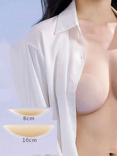 Invisible Silicone Adhesive Push Up Breast Pads, Ultra Thin Waterproof Anti-Emptied Edge And Embarrassing Situations, Available In Multiple Sizes, Matte No Trace Nipple Covers For Women's Slip Dress And Wedding Dress