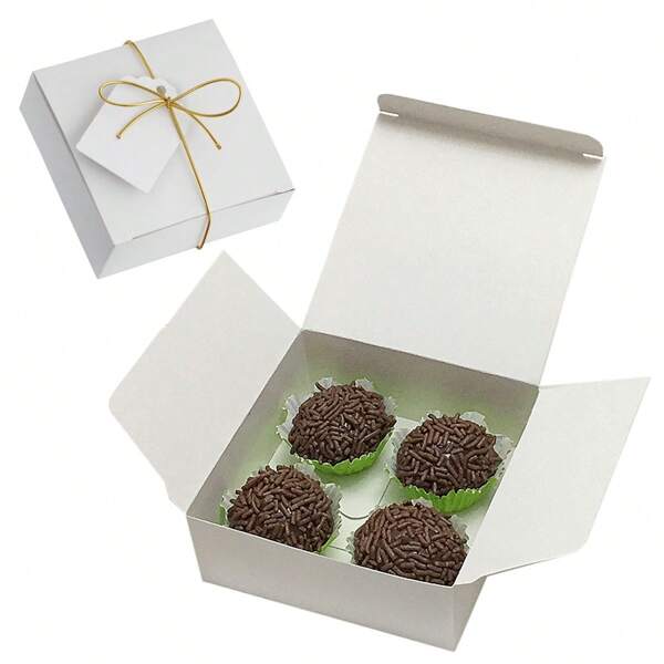 25 Caixinhas Kraft Ou Branca Brigadeiros Lembrancinhas + tag