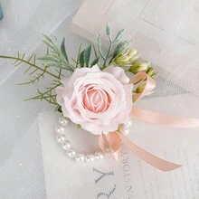 1pc Simple And Beautiful Mori Style Bridesmaid Wrist Corsage For Wedding - Flowers - View 3