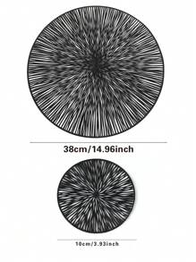 1/4/8pcs Set, PVC Material, 15-Inch Placemats And 3.9-Inch Coasters, Suitable For Kitchen, Dining Table, Indoor/Outdoor Use, Washable, Heat-Resistant, Easy To Wipe, Applicable For Camping, Holidays, Weddings, Parties - Gold - View 7