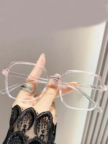1 Stück asymmetrische verlaufsfarbige Brillenfassung und modisches klares Brillen-Accessoire - Transparentes und antiblaues Licht - Übersicht 5