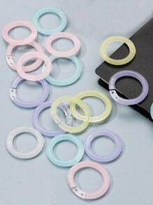 Set di 20 anelli di plastica trasparente colorati per rilegatura di report o documenti - Multicolore - Visualizzare 3