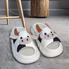 Pantuflas sandalias interiores vaca suaves y cómodas - Blanco - Ver 6