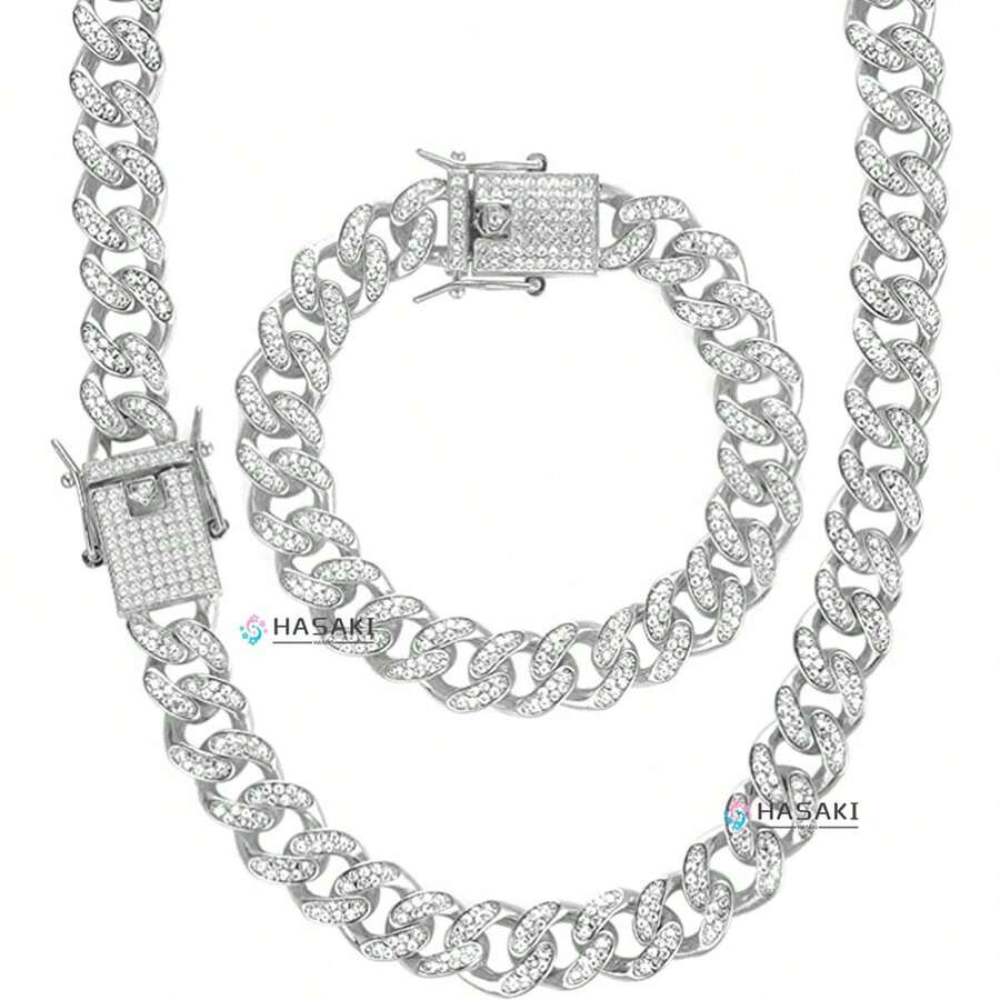 Collar Para Hombre Zirconia Cadena Diamantada Esclava