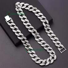 Collar Para Hombre Zirconia Cadena Diamantada Esclava - Plateado - Ver 4