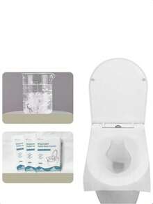 10入組馬桶蓋一次性衛生套裝，馬桶蓋水溶性攜帶式馬桶座套，商務旅行、露營、酒店住宿必備空中旅行配件 - 白色 - 查看 2