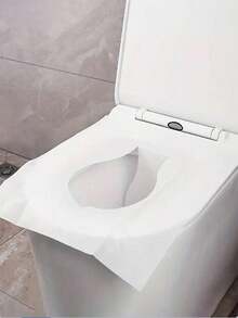 10入組馬桶蓋一次性衛生套裝，馬桶蓋水溶性攜帶式馬桶座套，商務旅行、露營、酒店住宿必備空中旅行配件 - 白色 - 查看 4