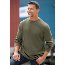 KingSize Men's Big & Tall Tall Waffle-Knit Thermal Crewneck Tee - 希瑟深紫色 - 查看 2
