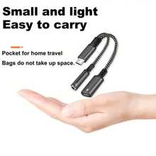 60W PD快速充電USB-C轉3.5mm AUX轉接器|通用兼容性和增強音頻質量 - 銀色 - 查看 7