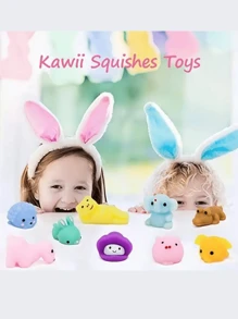 10入組/30入組/50入組混合小軟動物捏壓玩具，緩解壓力，派對小禮物