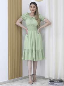 Women Dresses - 綠色 - 查看 1