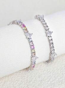1 peça Moda Minimalista Brilhante Zircônia Cúbica Borboleta Pulseira de Cobre, Adequado para Qualquer Ocasião Mulheres Festa Diário Casual Luxo Jóias Acessório Casamento Presente de Feriado - Borboleta - Ver 14