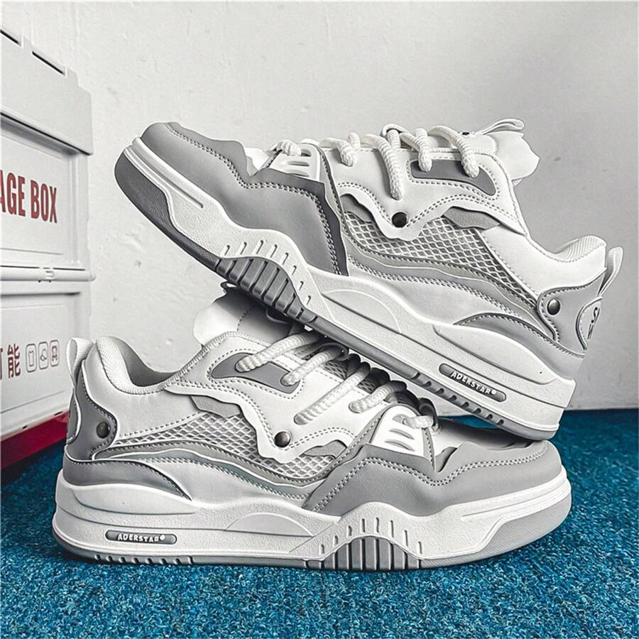 Breathable Men Shoes 2024 New High-End Color Block Thick-Soled Sports Casual Shoes With Increased Height, Perfect Matching