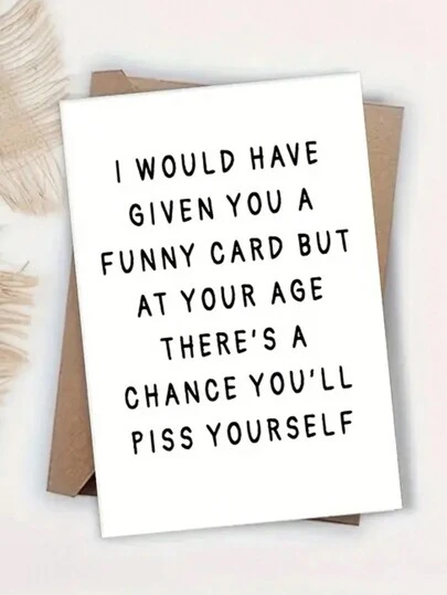 1pc "I Wanted To Give You A Fun Card" Humorous Birthday Greeting Card Suitable For Family, Partner, Friends, Coworkers (Random Envelope Color Sent) Back To School,Back To School,School Supplies