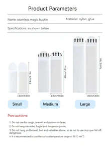 12 Cặp Móc Khóa Ma Thuật Không Dấu Vết Cho Khung Tranh, Miếng Dán Ma Thuật Để Treo Áp Phích, Keo Hai Mặt Để Sửa Gương Mà Không Cần Đinh Hoặc Làm Hư Hại Tường - trắng - Xem 2