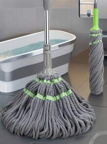 1pc Simple Rotating Hands-Free Mop - Super Absorbent, Suitable For Dust Removal On Tiles, Hardwood And Laminate Floors, Convenient For Home Cleaning - Color Random - Multicolor - View 2