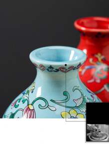 1只搪瓷彩繪青花瓷花瓶，簡約創意手工藝品裝飾花瓶，適用於辦公室客廳桌面裝飾【僅限花瓶，不含花卉】