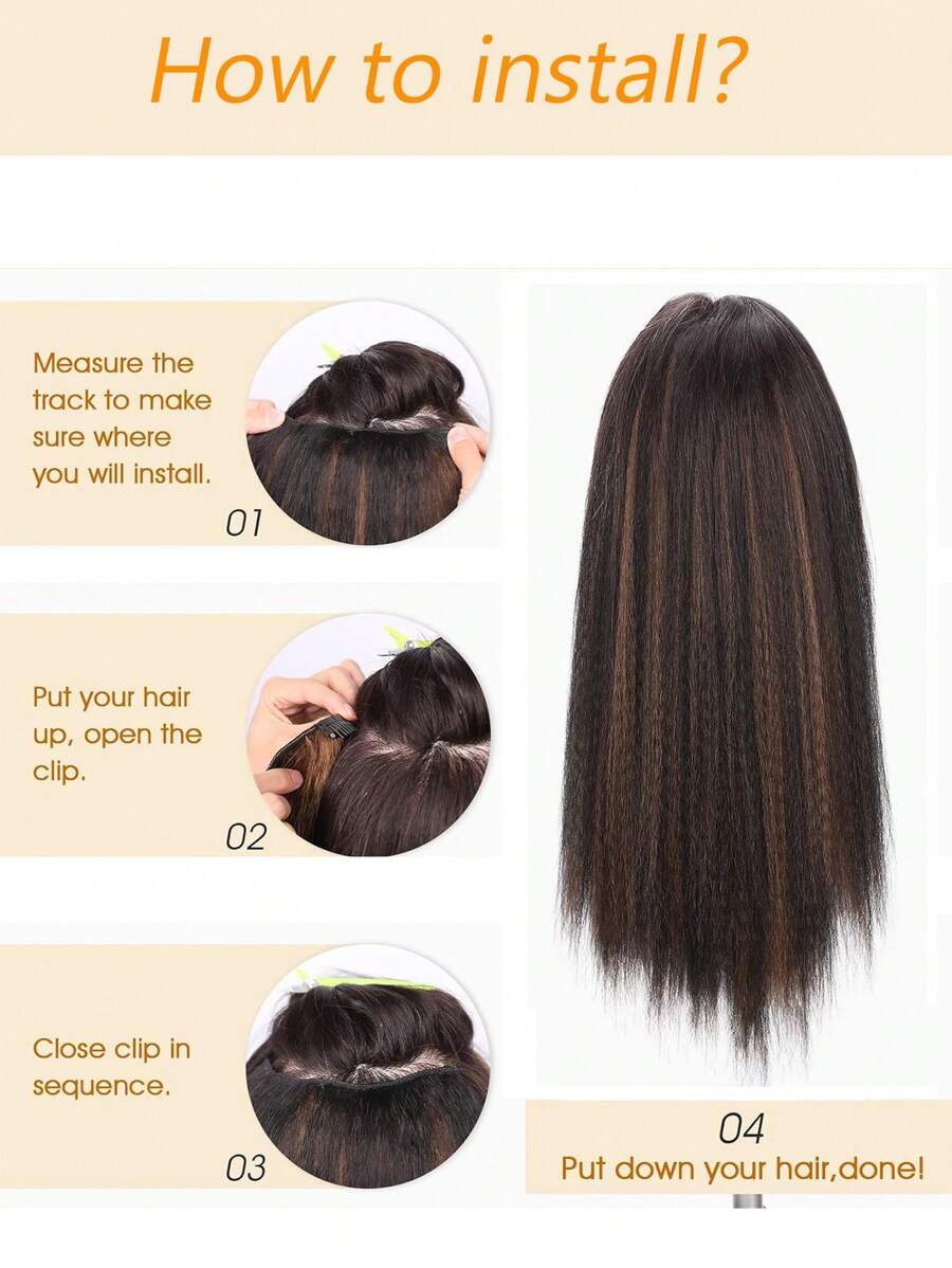 Yaki Straight Clip Ins Extensions Black Light Yaki Clip Ins 7 Pieces